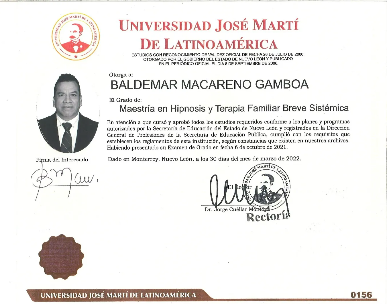 Títulos de maestría